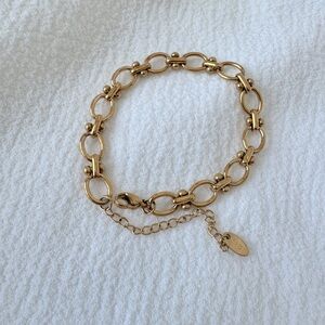18k Gold Plated Oval Link Chain Bracelet